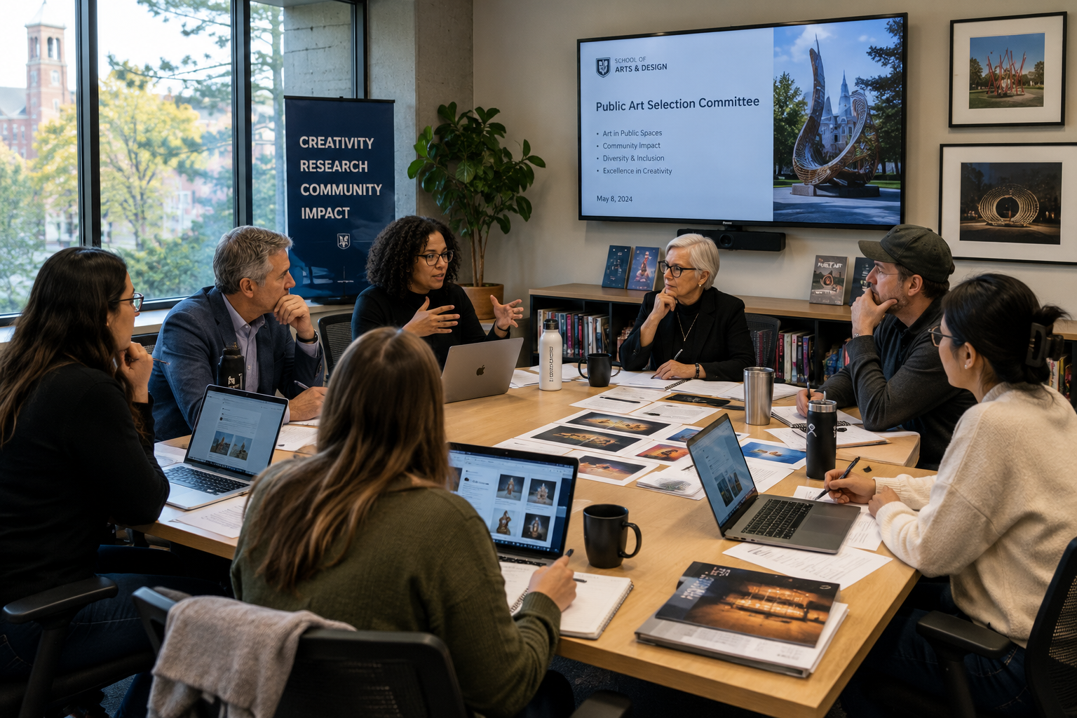 Committee panel reviewing applications at a table